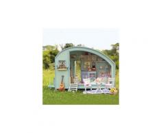 Kit de maison de poupée en bois bricolage miniature maison de poupée camping-car led + musique - time traval jouets éducatifs