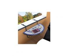 Icaverne - tables d'extérieur superbe table de balcon suspendue demi-circulaire bleu et blanc