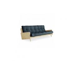 Canapé 3/4 places convertible ingrid style scandinave futon bleu pétrol couchage 130*190 cm.