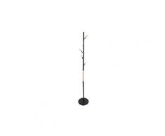 Porte manteau forme arbre en acier bicolore 5 accroches h.177cm noir/naturel fushion