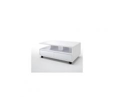 Table basse chartres sur roulettes laquée blanc brillant