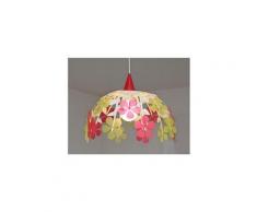 Lampe suspension chambre d'enfant bouquet de fleurs ivoire framboise et citron