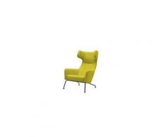 Fauteuil havana à oreilles en microfibre jaune softline