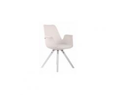 Esthetique chaise de salle à manger, de cuisine, de salon malé cuir synthetique blanc carré