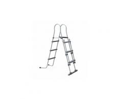 Echelle grise hors sol 3 marches, pour piscine d'une hauteur de 109cm max., accessoire piscine