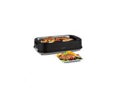Köfte barbecue électrique 1500w - grill de table à commande tactile - 230° c max - inox noir