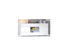 Buffet - bahut - enfilade bump bahut contemporain - laqué blanc brillant - l150 cm cm