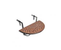Meubles de jardin famille ankara table de balcon suspendue demi-circulaire terre cuite
