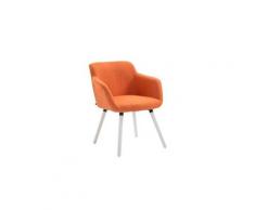 Moderne chaise de salle à manger, de cuisine, de salon katmandou en tissu blanc