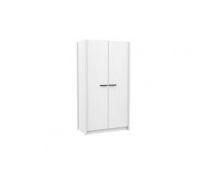 Armoire enfant avec 2 portes, coloris blanc/noir - dim : 108.6 x 56.1 x 200 cm -pegane-