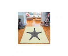 Tapis rectangulaire velours antidérapant imprimé animaux star fish - 135 x 200 cm