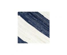 Icaverne - sets de table magnifique napperons 6 pcs chindi bande bleu et blanc 30 x 45 cm