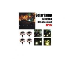 4pcs solaire buried lumière au sol avec 5 led lampe d'extérieur chemin de jardin platelage s837