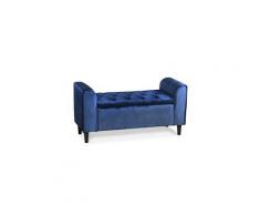 Banc coffre winnie velours bleu