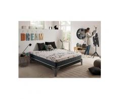 Matelas top memory 180x190 cm mémoire de forme - mousse hr adaptative blue latex® - double face été/hiver- 7 zones - 24 cm