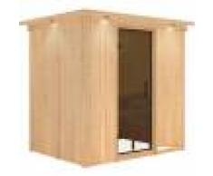Karibu Sauna traditionnel modulable BODIN 1 à 2 places 68mm - Porte moderne - avec couronne Karibu