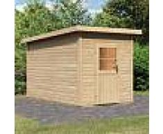 WoodFeeling Sauna d'extérieur TAINA en bois massif avec vestibule 5 à 6 places 38mm Woodfeeling
