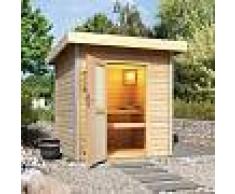 Karibu Sauna d'extérieur TORGE 3 à 4 places 38mm avec porte opaque KARIBU