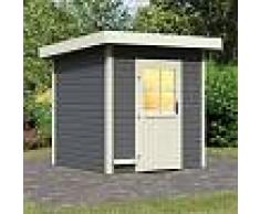 WoodFeeling Sauna d'extérieur TAINA en bois laqué gris 38mm 5 à 6 places Woodfeeling