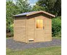 WoodFeeling Sauna extérieur BIRKA 1 en bois massif 38 mm 6 à 7 places Woodfeeling