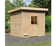 WoodFeeling Sauna d'extérieur NELLA en bois massif 38mm 6 à 7 places Woodfeeling