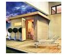 WoodFeeling Sauna extérieur SUVA 2 bois naturel avec vestibule 4 à 5 places 38mm Woodfeeling