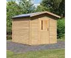 WoodFeeling Sauna extérieur BIRKA 1 en bois naturel avec vestibule 6 à 7 places 38mm Woodfeeling