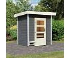 Karibu Sauna en bois d'extérieur gris opale Jorgen - 4 à 5 places 38mm KARIBU