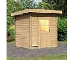 WoodFeeling Sauna d'extérieur TAINA en bois massif 38mm 5 à 6 places Woodfeeling