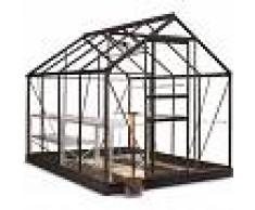 Halls Pack serre de jardin 5m² NOIRE et verre Popular + embase noire Halls