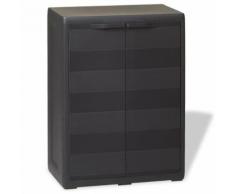 vidaXL Armoire de rangement de jardin avec 1 étagère Noir