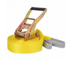 vidaXL Corde lâche pour slackline 15 m x 50 mm 150 kg Jaune