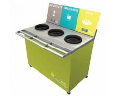table de tri 3 collecteurs sans pesée t enfant h. 760 mmvert,