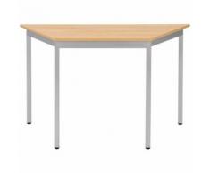 table de réunion trapèze - chêne aluminium,
