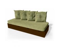 Banquette cube 200 cm + futon + coussins Wengé