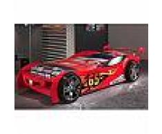 Lit voiture 246,6 x 111 x 66 cm coloris rouge