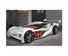 Lit voiture 246,6 x 111 x 66 cm coloris blanc