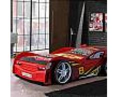 Lit voiture 90x200 cm rouge - CARINO