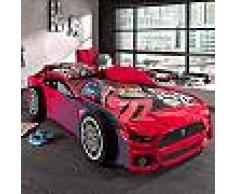 Lit voiture panthere 90x200 cm rouge - CARINO
