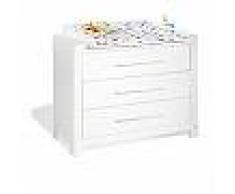 pinolino Commode table à langer, Puro, en pin massif blanc, Pinolino