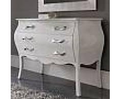 Commode 3 tiroirs blanc laqué baroque ETNA