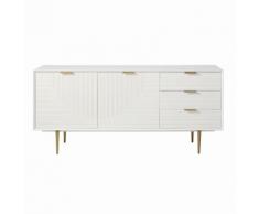 Buffet enfilade vintage 2 portes 3 tiroirs blanc Riverside