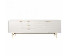Buffet enfilade vintage 3 portes 3 tiroirs blanc Riverside