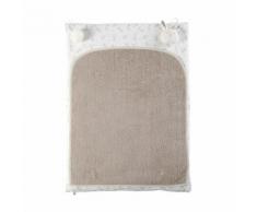 Matelas à langer bébé en coton écru, blanc et taupe