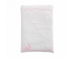 Matelas à langer bébé en coton rose et blanc CAPUCINE