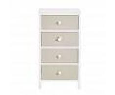 Maisons du Monde Chiffonnier 4 tiroirs blanc et taupe Bulle