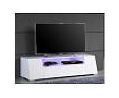 Meuble TV luminieux design blanc laqué