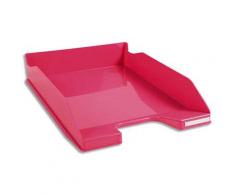 Corbeille à courrier Exacompta Iderama - en polystyrène - L34,7 x H6,5 x P25,5 cm - rose glossy - Lot de 6