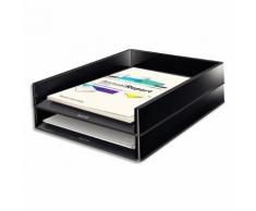 Corbeille à courrier Leitz Dual - L26,7 x H4,9 x P33,6 cm - noire/anthracite métallisé - Lot de 4