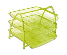 Set de 3 corbeille à courrier en métal - ligne Mesh- coloris vert - Lot de 6